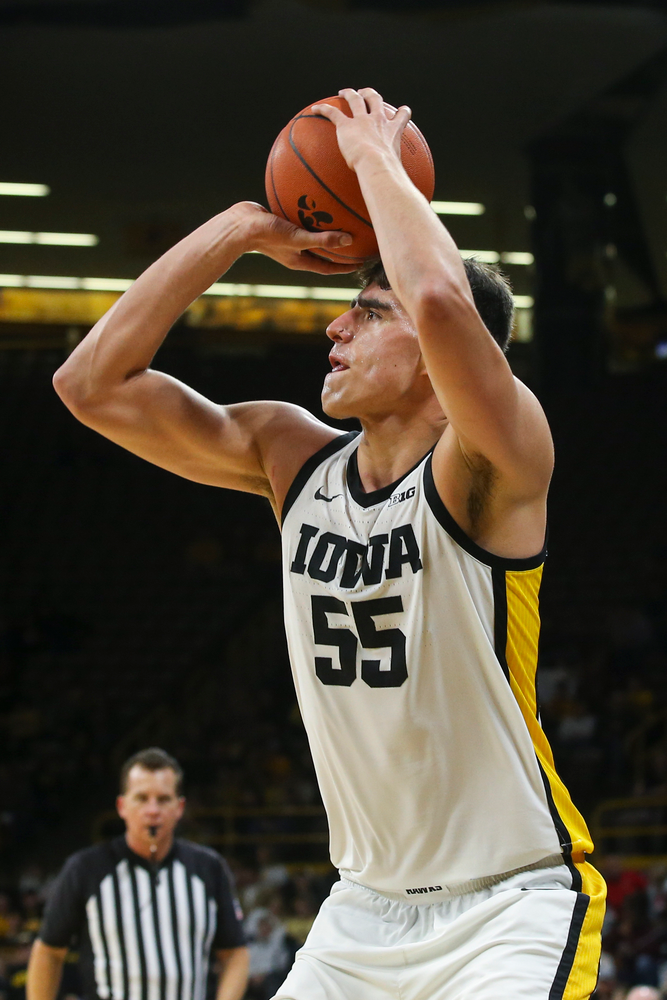 Iowa Hawkeyes center Luka Garza (55) during Iowa men’s basketball vs SIUE on Friday, November 8, 2019 at Carver-Hawkeye Arena. (Lily Smith/hawkeyesports.com)