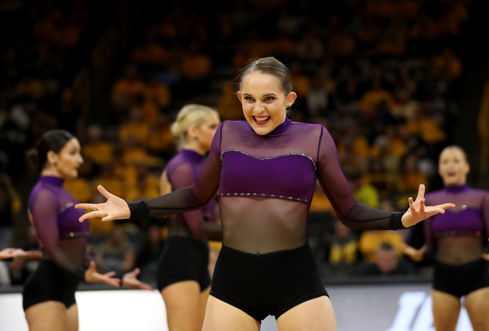 The Iowa Dance Team performs their Jazz Routine at halftime of the Iowa Hawkeyes game against Maryland Thursday, January 9, 2020 at Carver-Hawkeye Arena. (Brian Ray/hawkeyesports.com)