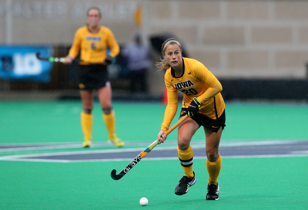 Iowa Hawkeyes Sophie Sunderland (20) against Maryland during the championship game of the Big Ten Tournament Sunday, November 4, 2018 at Lakeside Field in Evanston, Ill. (Brian Ray/hawkeyesports.com)