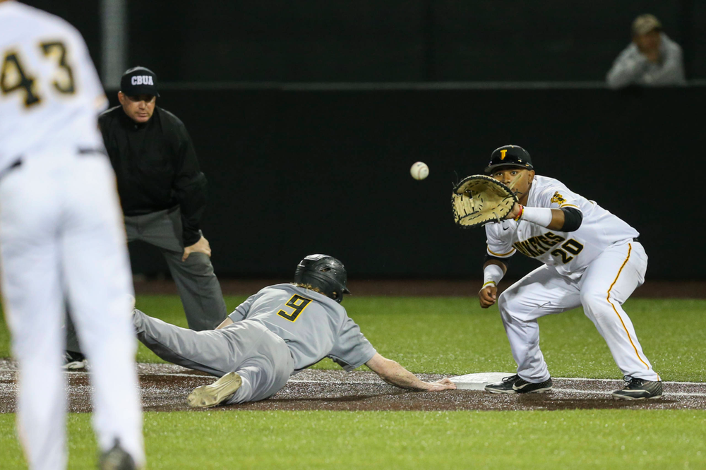 Iowa infielder Izaya Fullard at baseball vs Milwaukee on Tuesday, April 23, 2019 at Duane Banks Field. (Lily Smith/hawkeyesports.com)