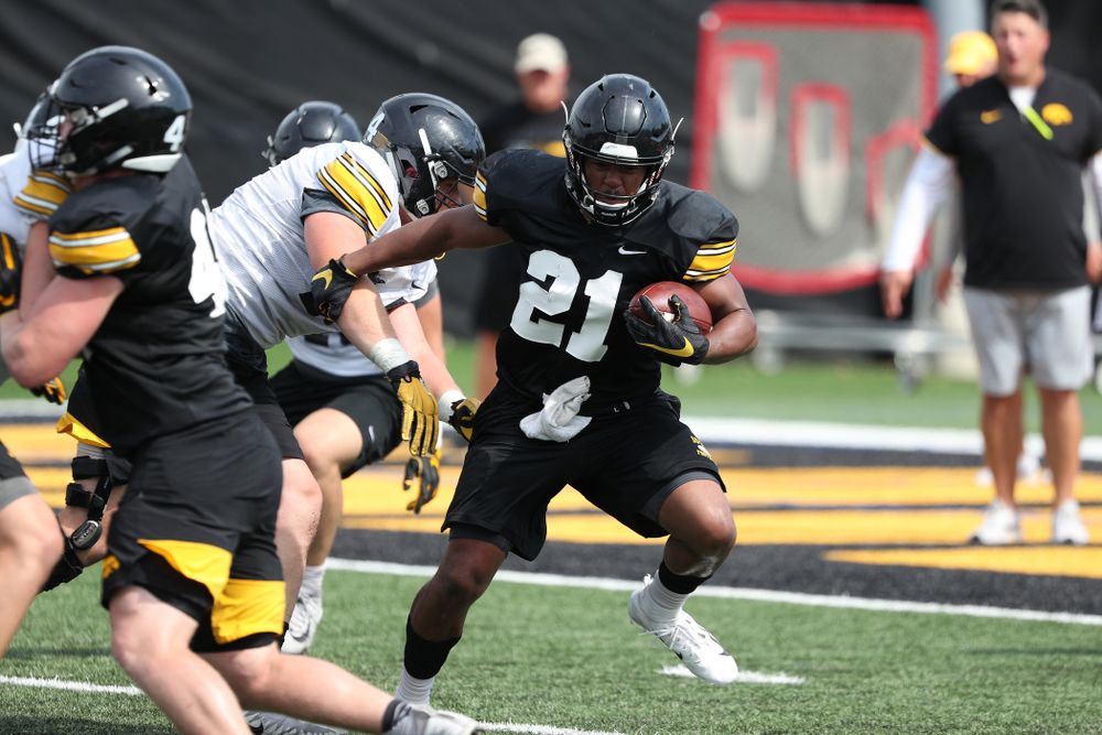 Iowa Hawkeyes running back Ivory Kelly-Martin (21) during Fall Camp Practice No. 4 Monday, August 5, 2019 at the Ronald D. and Margaret L. Kenyon Football Practice Facility. (Brian Ray/hawkeyesports.com)