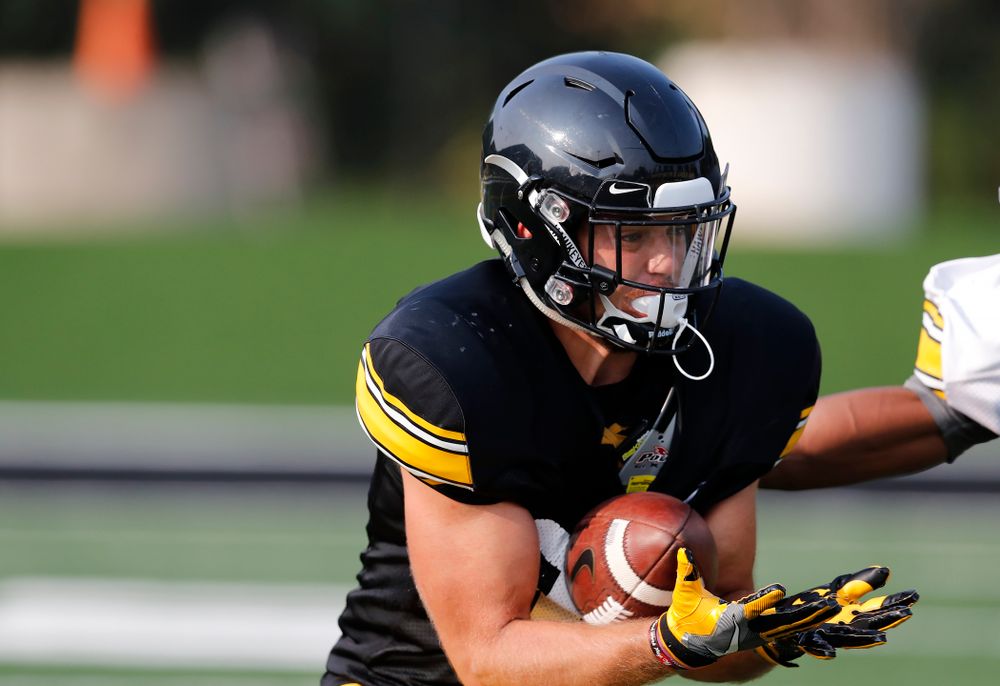 Iowa Hawkeyes wide receiver Nick Easley (84) during camp practice No. 16 Tuesday, August 21, 2018 at the Hansen Football Performance Center. (Brian Ray/hawkeyesports.com)