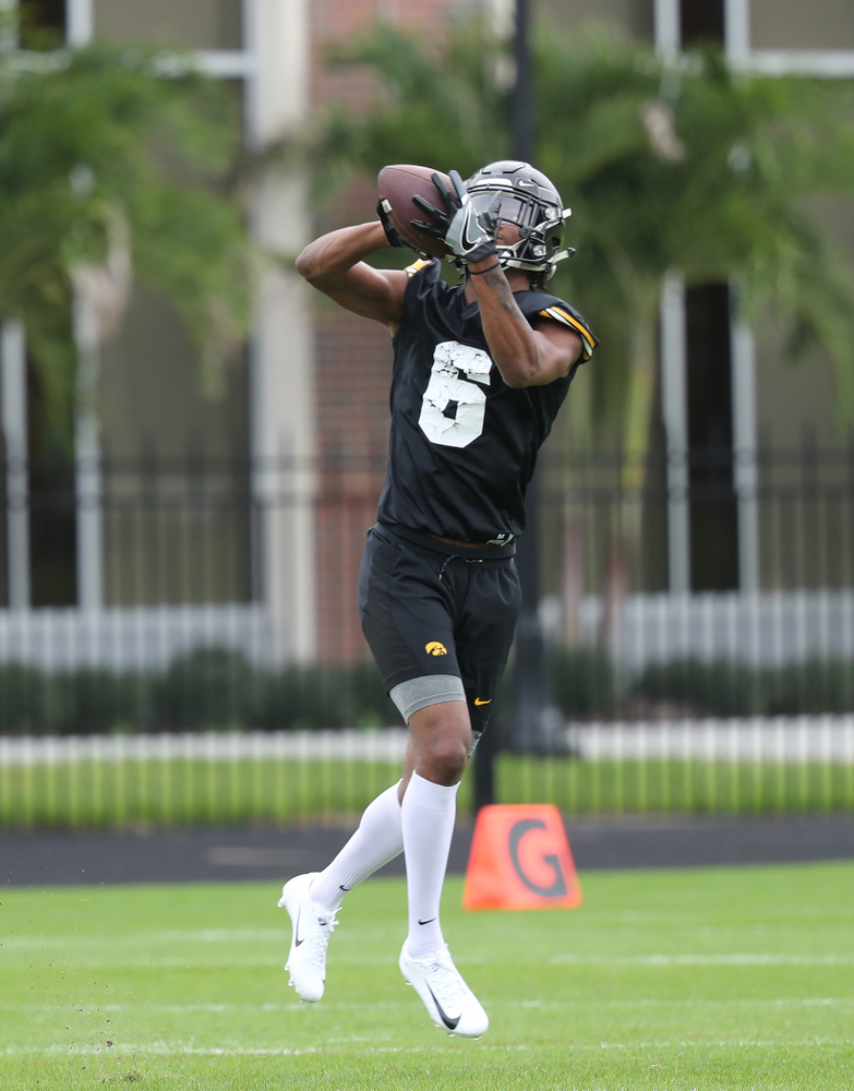 Iowa Hawkeyes wide receiver Ihmir Smith-Marsette (6) during the team's first Outback Bowl Practice in Florida Thursday, December 27, 2018 at Tampa University. (Brian Ray/hawkeyesports.com)