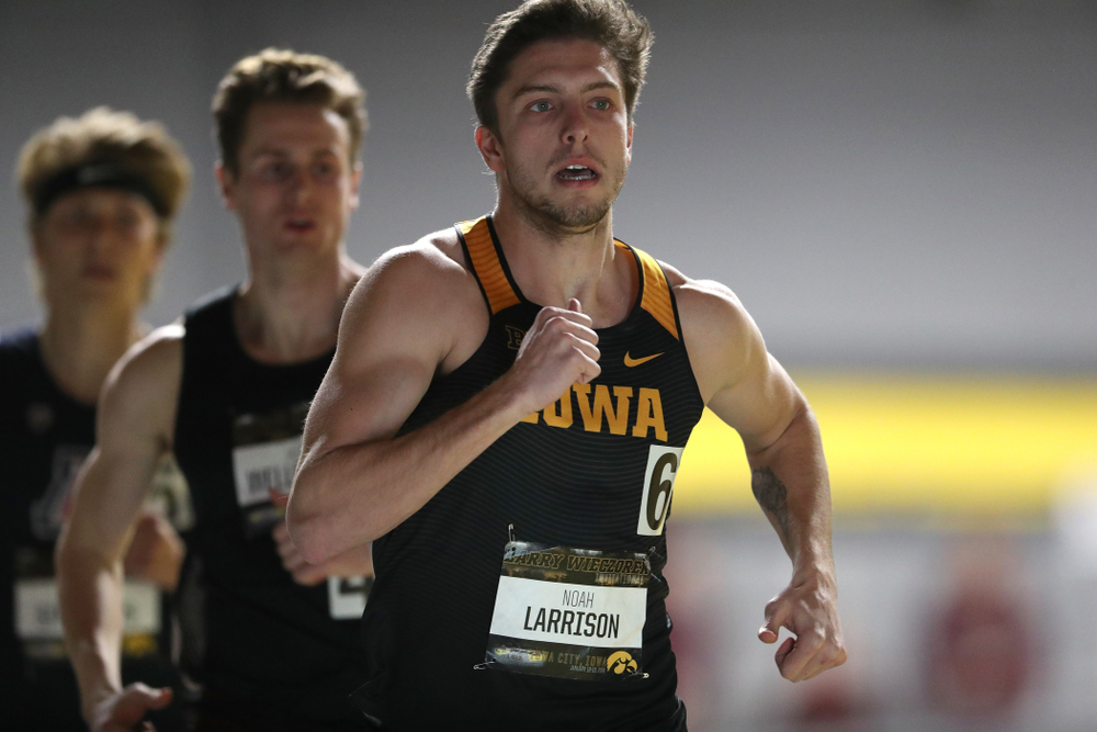Iowa's Noah Larrison runs the 600 meter premier during the 2019 Larry Wieczorek Invitational Friday, January 18, 2019 at the Hawkeye Tennis and Recreation Center. (Brian Ray/hawkeyesports.com)