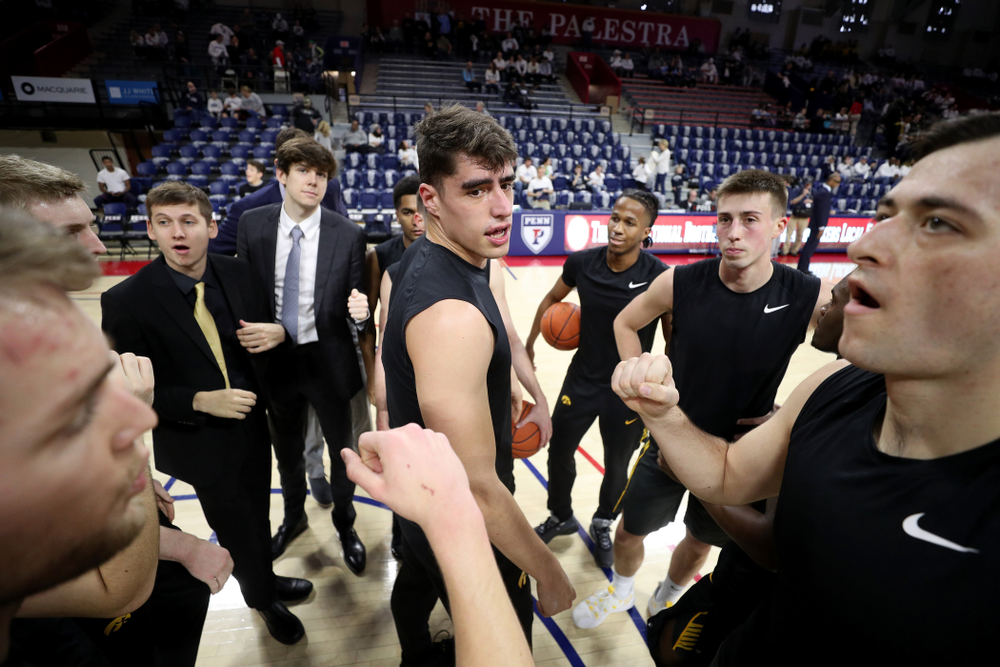 Iowa Hawkeyes forward Luka Garza (55) against Penn State Saturday, January 4, 2020 at the Palestra in Philadelphia. (Brian Ray/hawkeyesports.com)