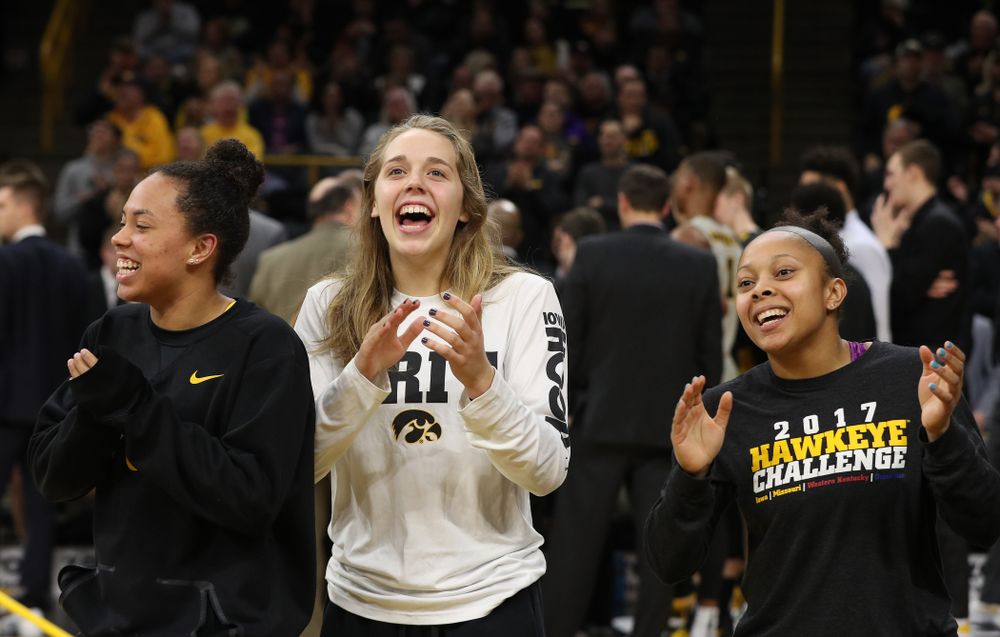 The Iowa Women's Basketball team is recognized during the Iowa Hawkeyes game against the Michigan State Spartans Thursday, January 24, 2019 at Carver-Hawkeye Arena. (Brian Ray/hawkeyesports.com)