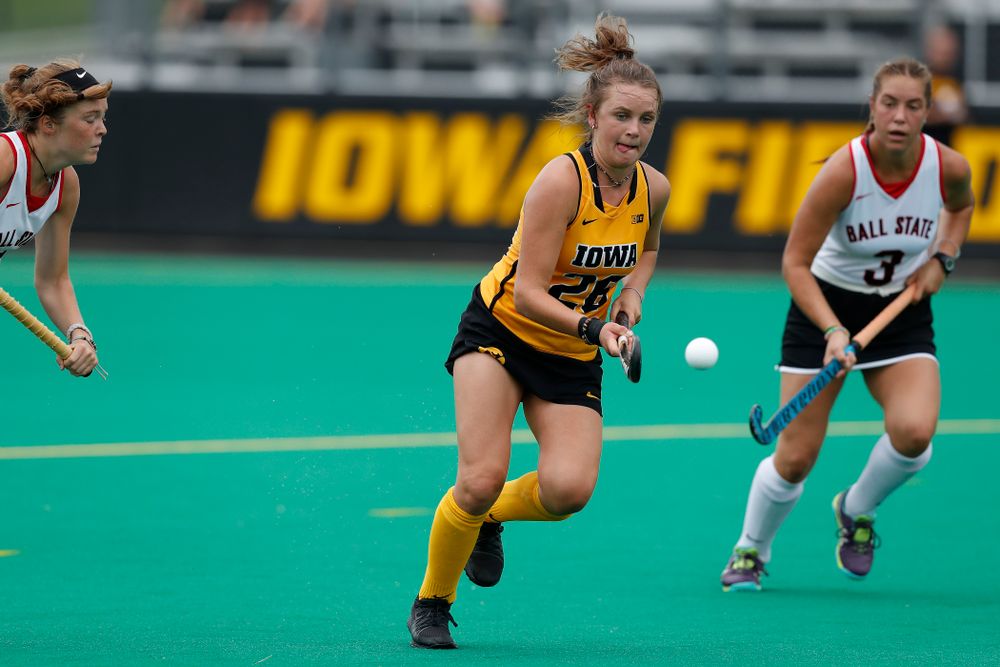 Iowa Hawkeyes Maddy Murphy (26) against Ball State Sunday, September 2, 2018 at Grant Field. (Brian Ray/hawkeyesports.com)