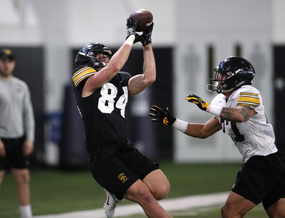 Iowa Hawkeyes wide receiver Nick Easley (84) during preparation for the 2019 Outback Bowl Monday, December 17, 2018 at the Hansen Football Performance Center. (Brian Ray/hawkeyesports.com)