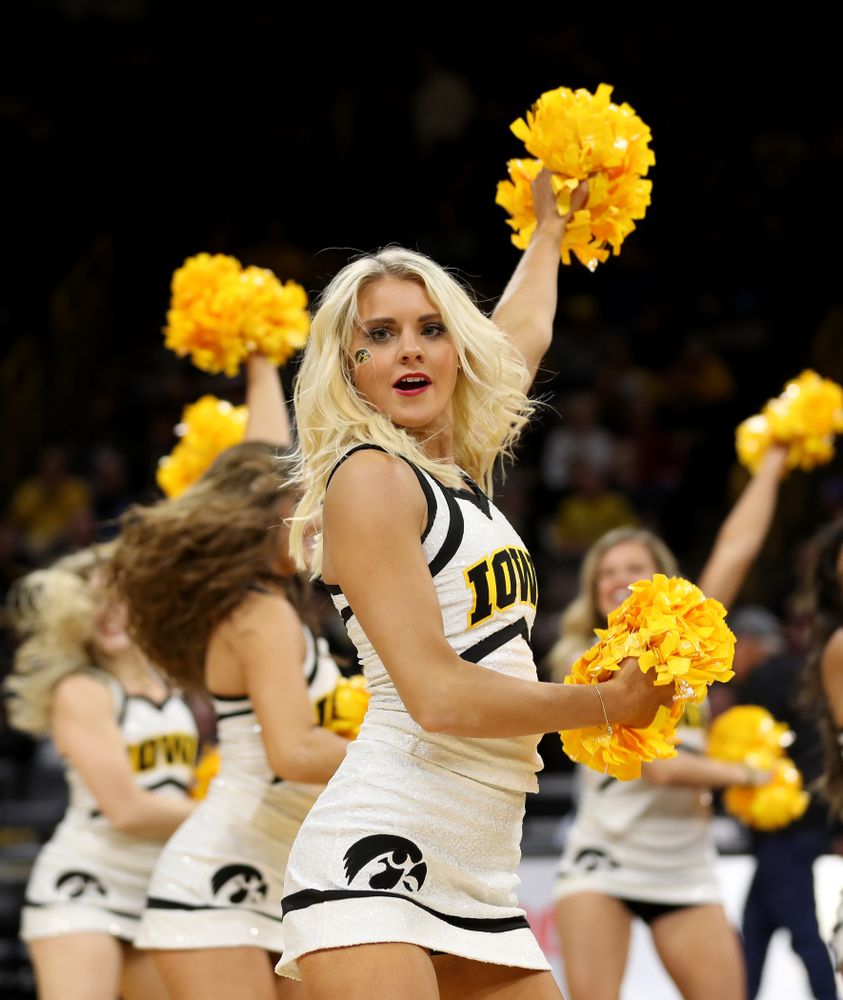 The Iowa Cheerleaders and Dance Team perform on senior night at half-time of the Iowa Hawkeyes game against the Purdue Boilermakers Tuesday, March 3, 2020 at Carver-Hawkeye Arena. (Brian Ray/hawkeyesports.com)