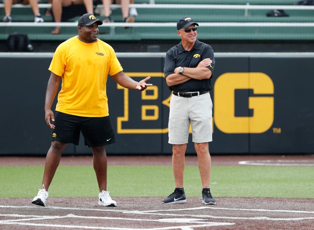 Athletics Director Gay Barta during the Iowa Student Athlete Kickoff Kickball game Sunday, August 19, 2018 at Duane Banks Field. (Brian Ray/hawkeyesports.com)