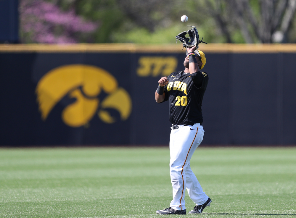 Iowa Hawkeyes Izaya Fullard (20) during game two against UC Irvine Saturday, May 4, 2019 at Duane Banks Field. (Brian Ray/hawkeyesports.com)