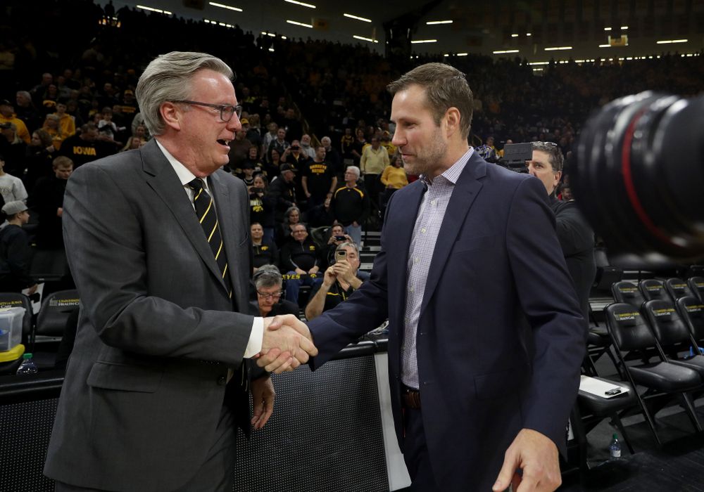 Iowa Hawkeyes head coach Fran McCaffery and Nebraska Head Coach Fred Hoiberg Saturday, February 8, 2020 at Carver-Hawkeye Arena. (Brian Ray/hawkeyesports.com)