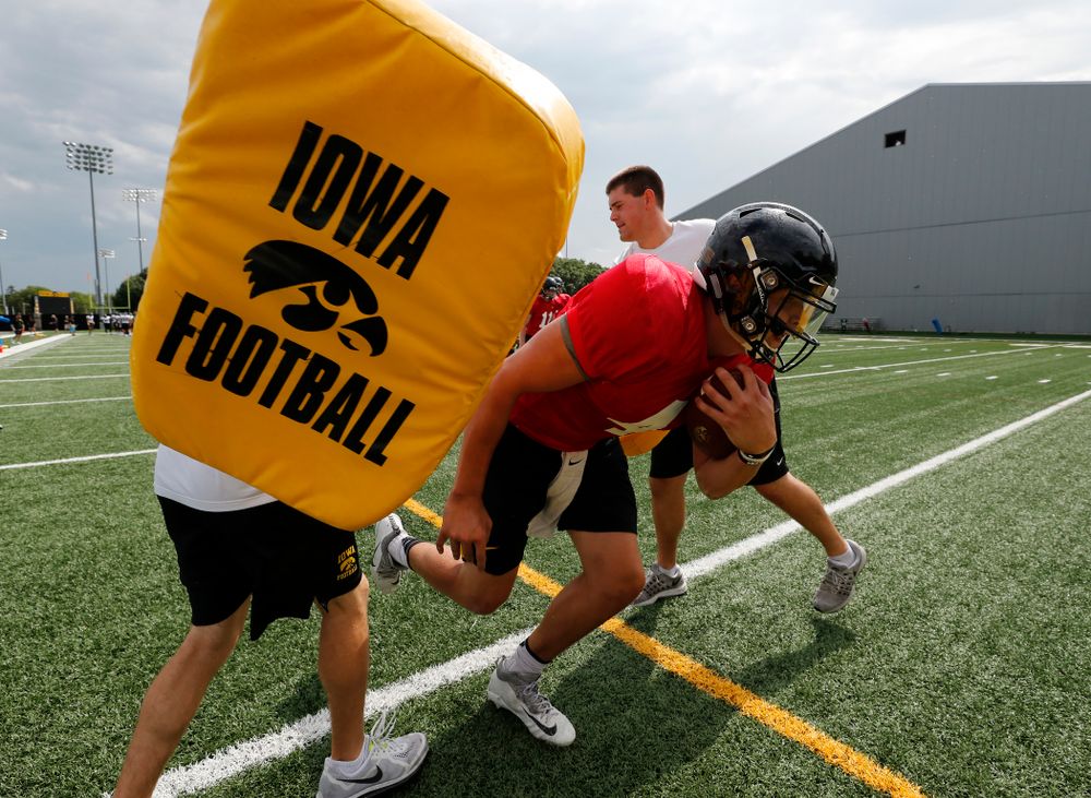 Iowa Hawkeyes quarterback Nathan Stanley (4) during practice No. 4 of Fall Camp Monday, August 6, 2018 at the Hansen Football Performance Center. (Brian Ray/hawkeyesports.com)