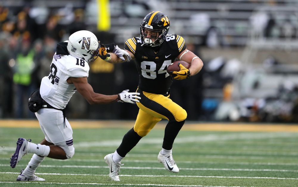 Iowa Hawkeyes wide receiver Nick Easley (84) against the Northwestern Wildcats Saturday, November 10, 2018 at Kinnick Stadium. (Brian Ray/hawkeyesports.com)