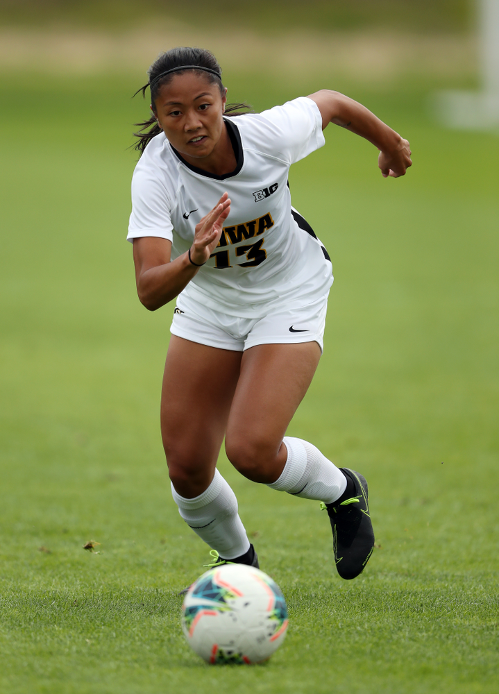 Iowa Hawkeyes forward Bianca Acuario (13) during a 6-1 win over Northern Iowa Sunday, August 25, 2019 at the Iowa Soccer Complex. (Brian Ray/hawkeyesports.com)
