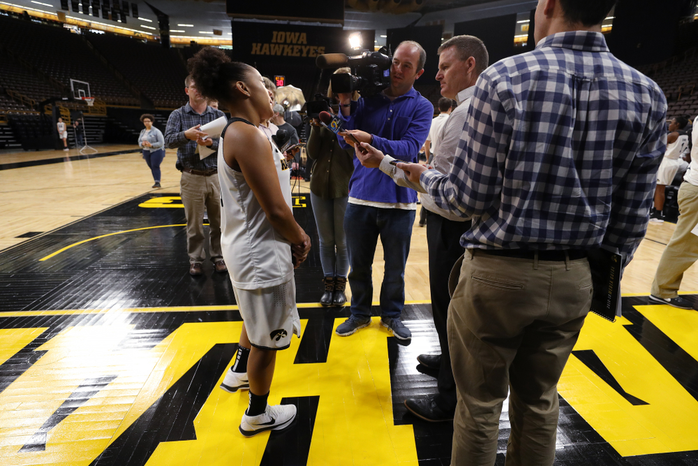 Iowa Hawkeyes guard Tania Davis (11) during the team's annual media day Wednesday, October 31, 2018 at Carver-Hawkeye Arena. (Brian Ray/hawkeyesports.com)