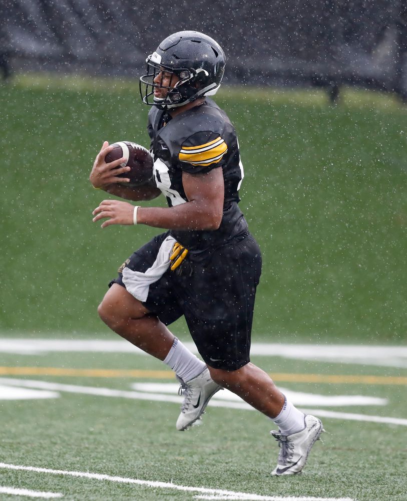 Iowa Hawkeyes running back Toren Young (28) during camp practice No. 15 Monday, August 20, 2018 at the Hansen Football Performance Center. (Brian Ray/hawkeyesports.com)