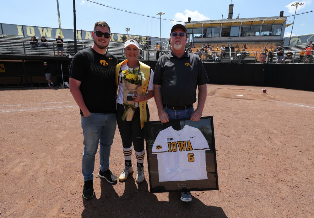 Iowa Hawkeyes Erin Riding (6) during senior day festivities following their game against the Ohio State Buckeyes Sunday, May 5, 2019 at Pearl Field. (Brian Ray/hawkeyesports.com)ic