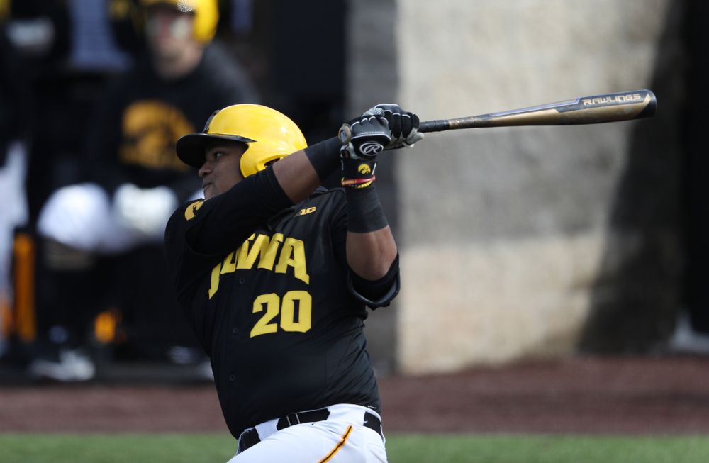 Iowa Hawkeyes Izaya Fullard (20) against California State Northridge Sunday, March 17, 2019 at Duane Banks Field. (Brian Ray/hawkeyesports.com)