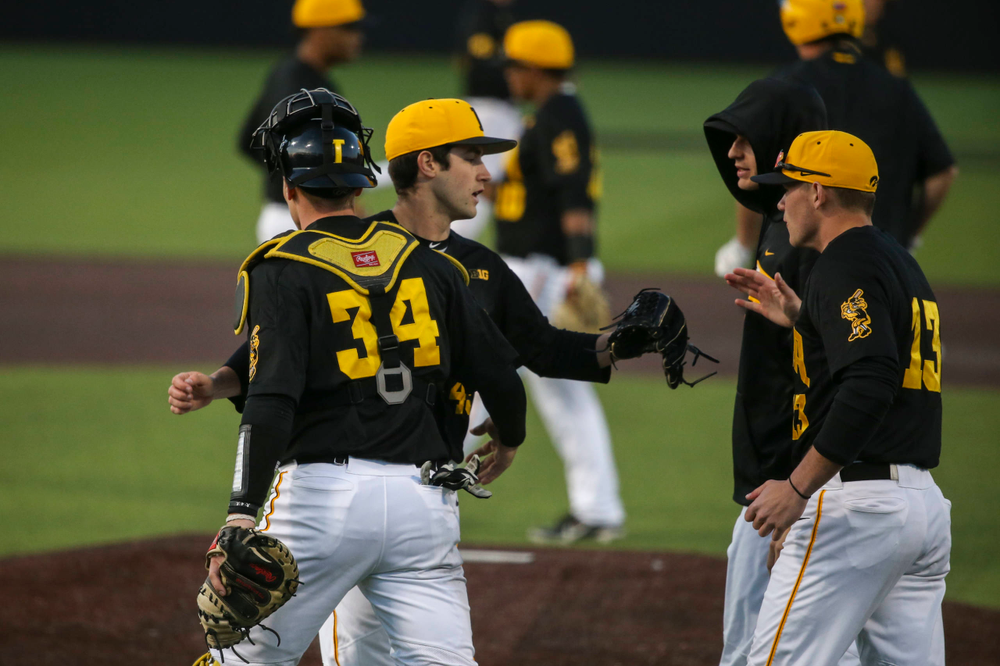 The Iowa baseball team at the game vs. Bradley on Tuesday, March 26, 2019 at (place). (Lily Smith/hawkeyesports.com)